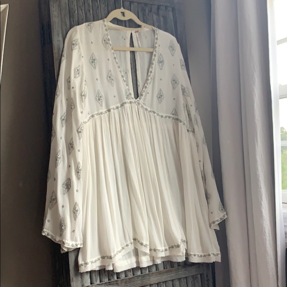 Free people diamond print babydoll tunic